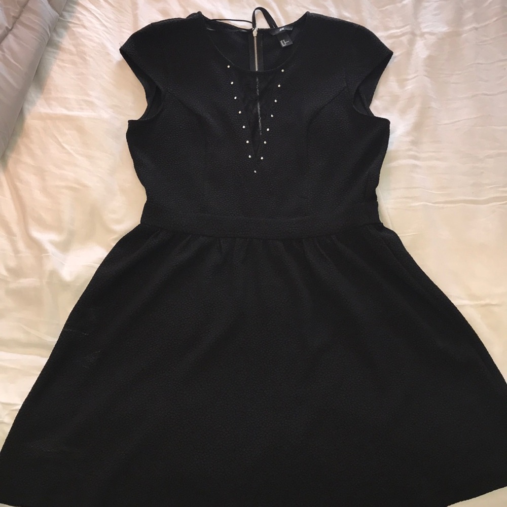 Black H&M dress with lace inset and zipper back